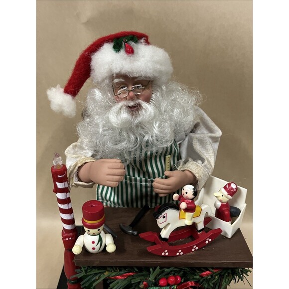 VTG Holiday Scene Santa Creations Musical Lights Up Plays Xmas Carols 1990 W/box - Picture 2 of 13